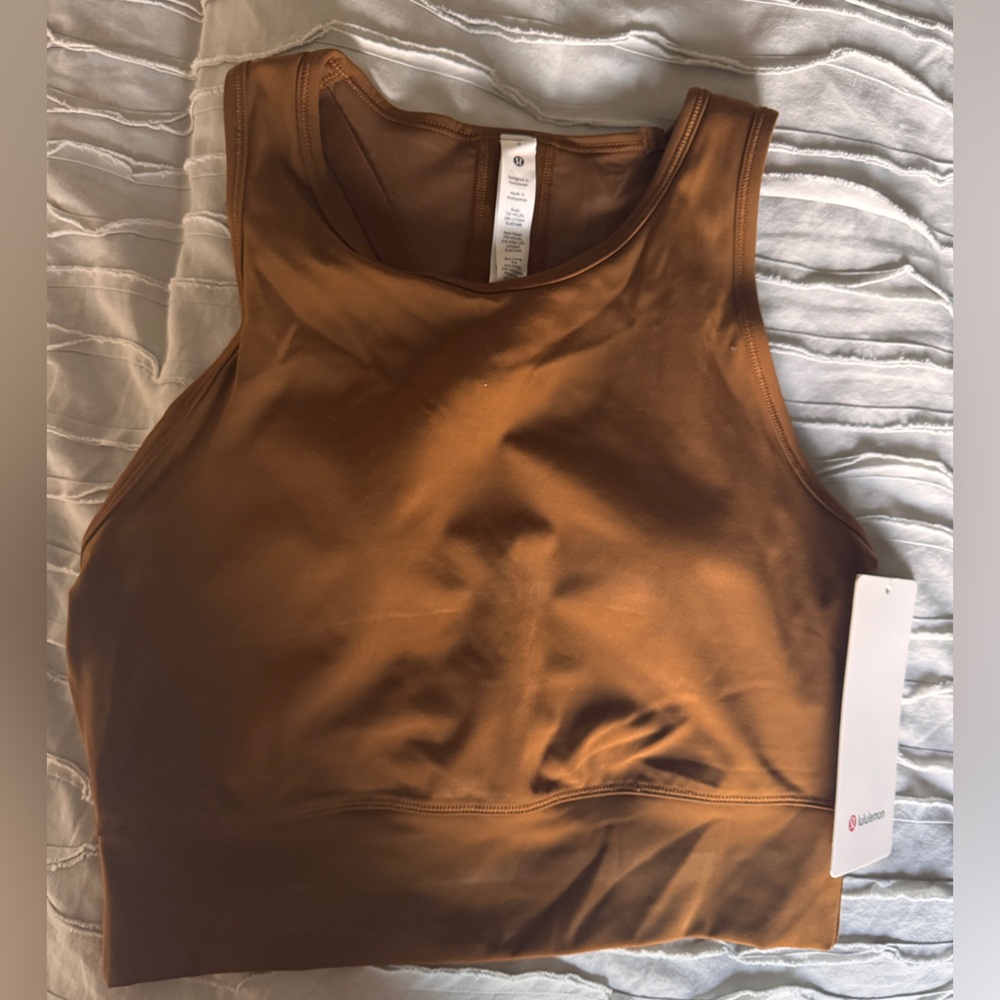 NWT Lululemon 8 Mesh-Back Training Cropped Tank Top Rich Caramel - Picture 5 of 8